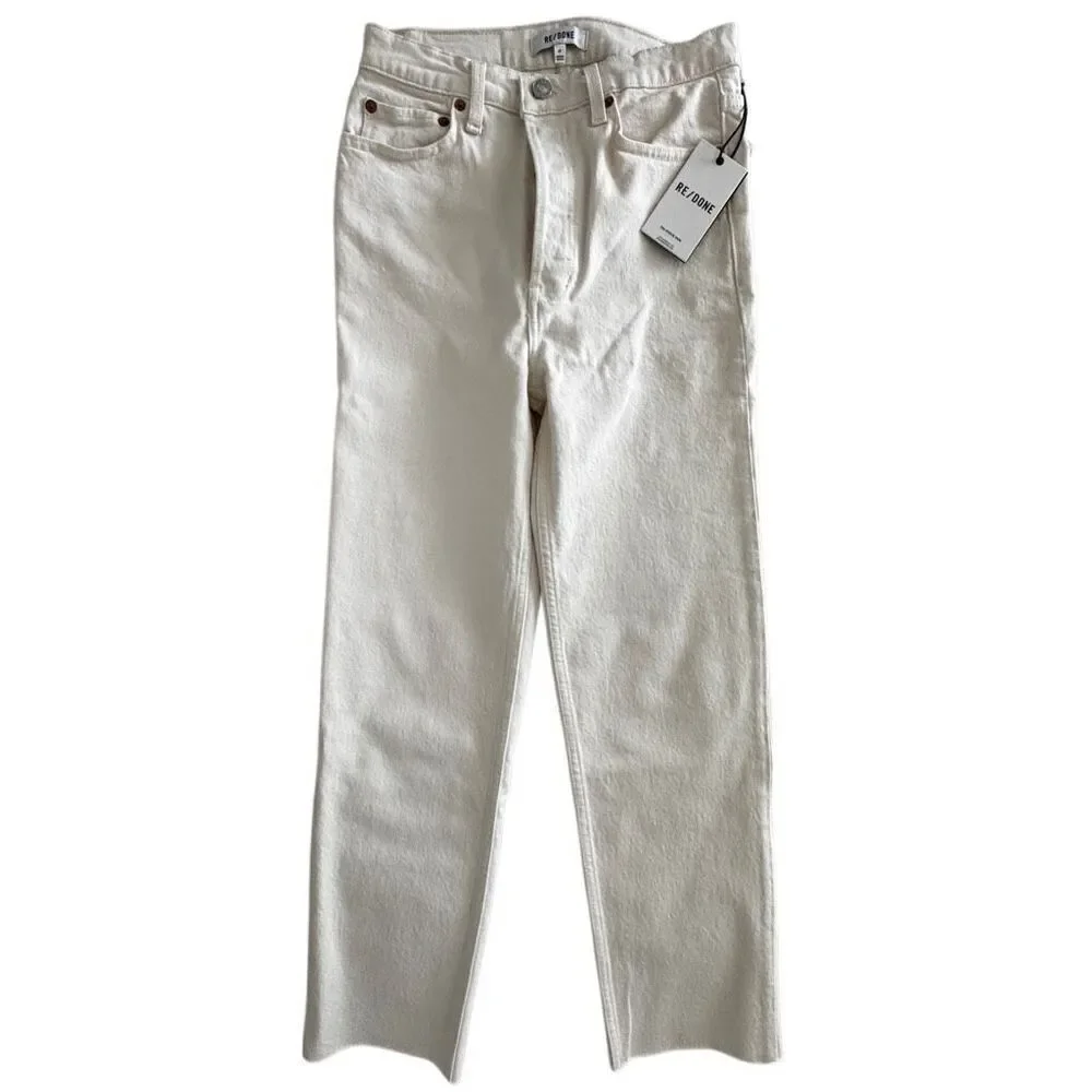 Re/Done 70’s Stove Pipe Straight Leg Jeans 27 White